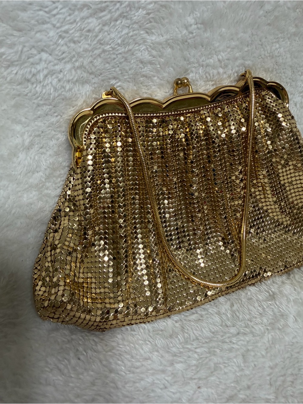 Whiting and Davis Gold Mini Handbag Vintage - Picture 3 of 11